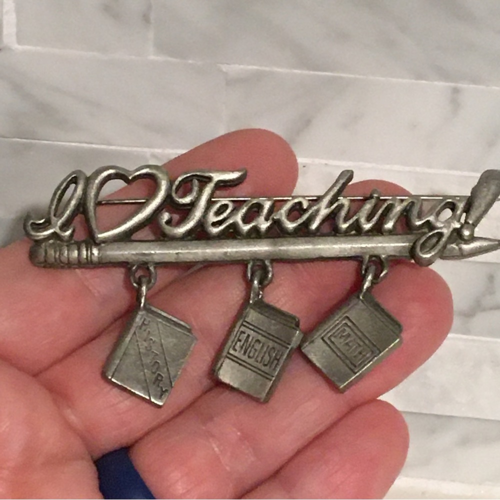 Vintage I Love Teaching Pin